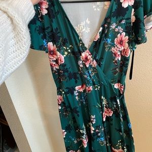 Green floral dress